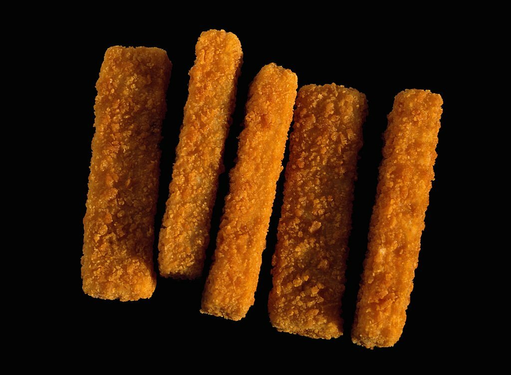 5 Fish sticks with black background