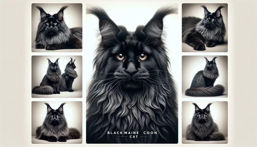 Full Grown Black Maine Coon Cat